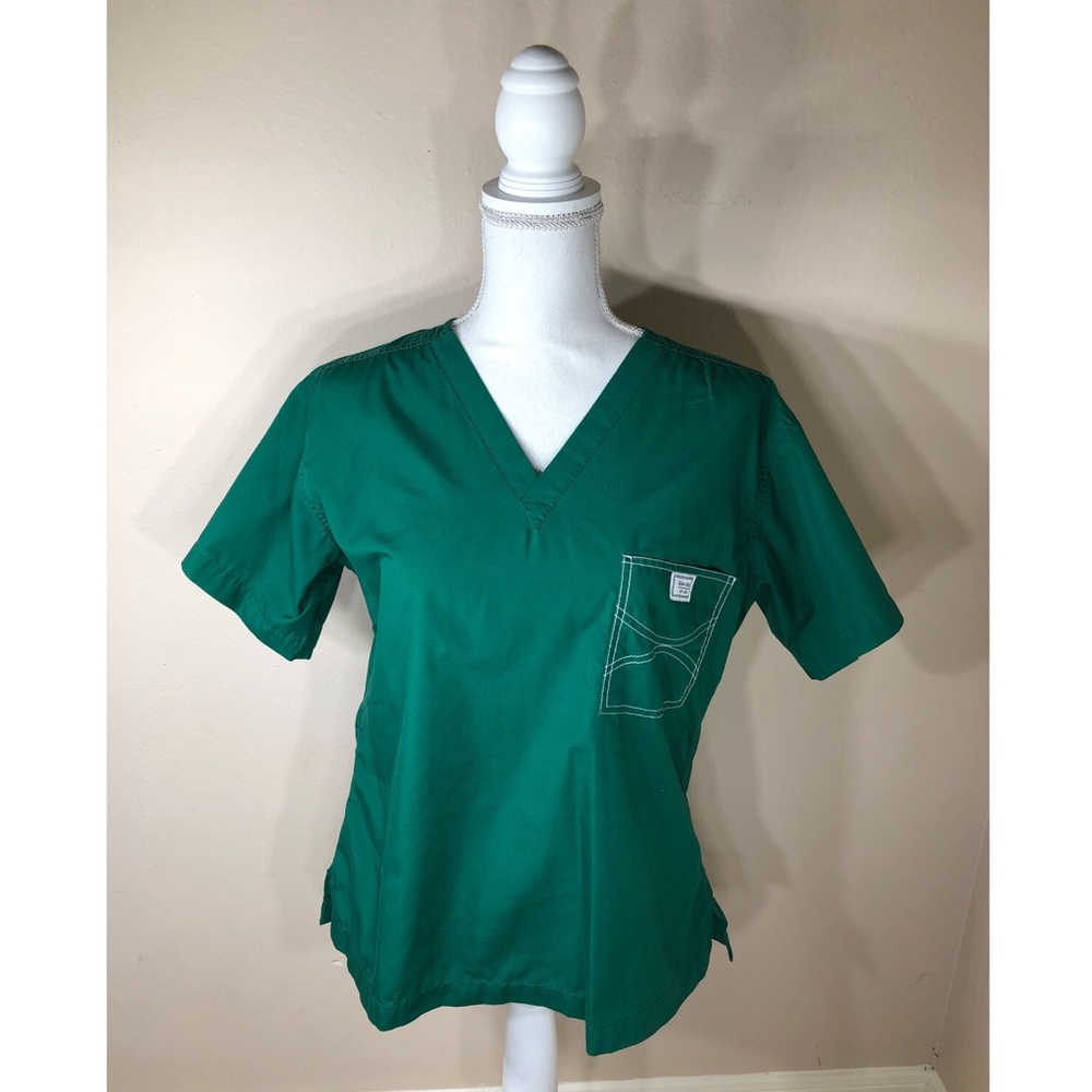 Blue Sky Scrubs Emerald Green Top